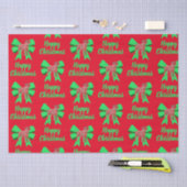 Border Terrier Christmas Dog & Green Bow Seidenpapier (Handwerk)