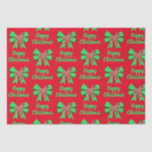 Border Terrier Christmas Dog & Green Bow Seidenpapier<br><div class="desc">Border Terrier Hund züchtet Silhouette mit abstraktem,  rotem Weihnachtspapier und grünem Bogen auf rotem Hintergrund. Ersetzen Sie das glückliche Weihnachten durch alles,  was Sie mögen. Perfektes niedliches XMas Hundepapier für Tiergeschenke.</div>