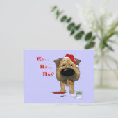 Border Terrier Christmas Feiertagspostkarte (Stehend Vorderseite)