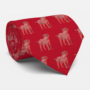 Border Terrier Christmas Hund Silhouette Red Neck Krawatte