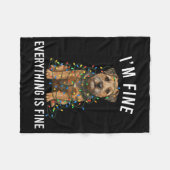 Border Terrier Christmas I'm Fine Everything Is Fi Fleecedecke (Vorderseite (Horizontal))