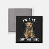 Border Terrier Christmas I'm Fine Everything Is Fi Magnet (Vorderseite/Rückseite)
