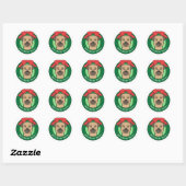 Border Terrier Christmas Runder Aufkleber (Blatt)