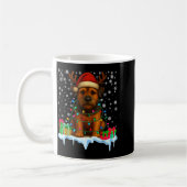 Border Terrier Christmas Santa Hat Reindeer Pajama Kaffeetasse (Links)