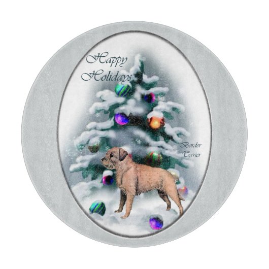 Border Terrier Christmas Schneidebrett (Vorderseite)