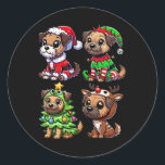 Border Terrier Christmas Tree Santa Elf Kostüme Do Runder Aufkleber<br><div class="desc">Border Terrier Christmas Tree Santa Elf Kostümhund</div>