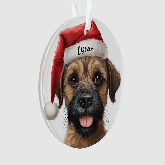 Border Terrier Custom Christmas Ornament (Vorderseite)