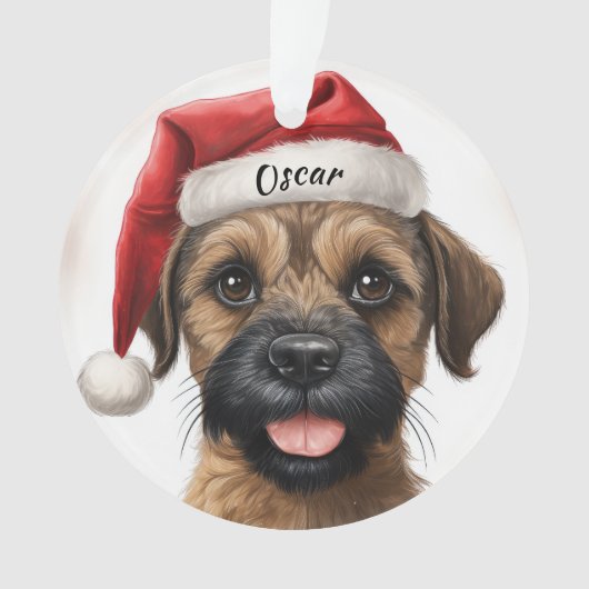 Border Terrier Custom Christmas Ornament (Vorderseite)