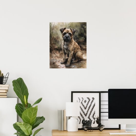 Border Terrier Dog Art Print Poster (Heimbüro)