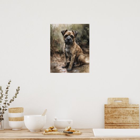 Border Terrier Dog Art Print Poster (Küche)