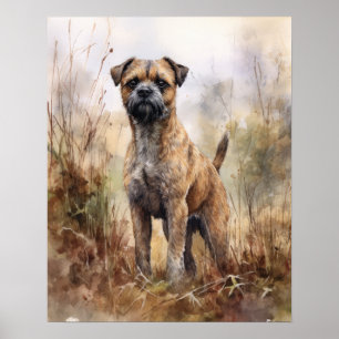 Border Terrier Dog Art Print Poster