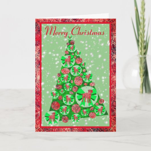 Border Terrier Dog Breed Silhoutte Frohe Weihnacht Karte (Vorderseite)