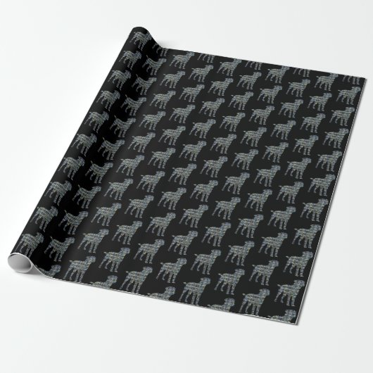 Border Terrier Dog Gelb & Schwarz Gitter Line Wrap Geschenkpapier (Ungerollt)