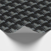 Border Terrier Dog Gelb & Schwarz Gitter Line Wrap Geschenkpapier (Ecke)