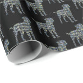 Border Terrier Dog Gelb & Schwarz Gitter Line Wrap Geschenkpapier (Rolleneckpunkt)