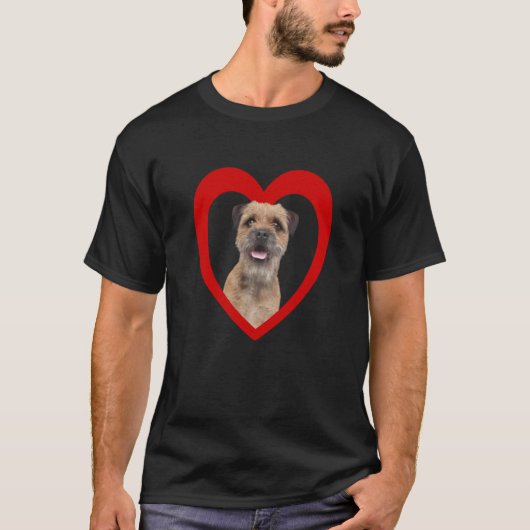 Border Terrier Dog Heart Terrier Border Terrier T-Shirt (Vorderseite)
