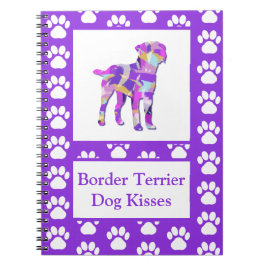 Border Terrier Dog Kisses Silhouette Niedlich PPY& Notizblock