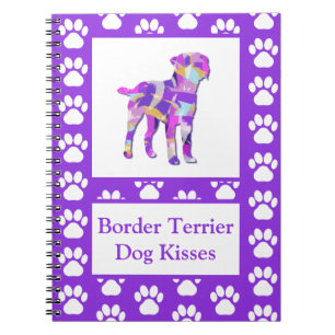 Border Terrier Dog Kisses Silhouette Niedlich PPY& Notizblock