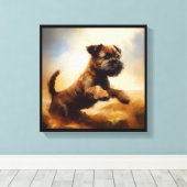 Border Terrier Dog Leinwanddruck (Insitu (Holzboden))