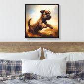 Border Terrier Dog Leinwanddruck (Insitu (Schlafzimmer))