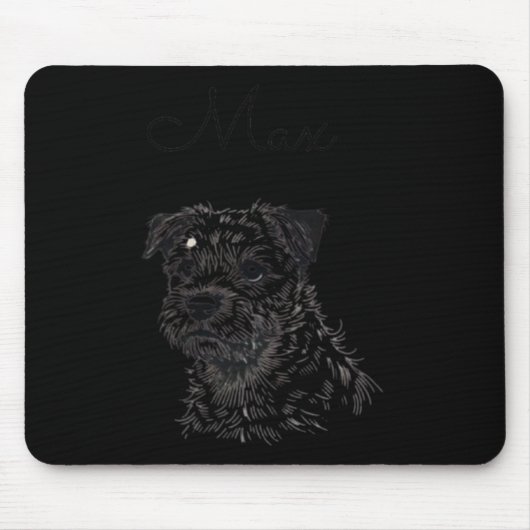 Border Terrier Dog Portrait - Personalisiertes Hau Mousepad (Vorne)