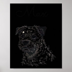 Border Terrier Dog Portrait - Personalisiertes Hau Poster