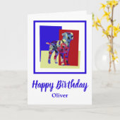 Border Terrier Dog Red Blue Yellow Birthday Card Karte (Gelbe Blume)