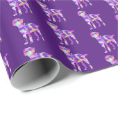 Border Terrier Dog Silhouette Farbe Lila Geschenk Geschenkpapier (Rolleneckpunkt)