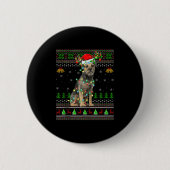 Border Terrier Dog Ugly Christmas Sweater Holiday Button (Vorderseite)