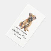 Border Terrier Dog Wedding Serviette (Ecke)