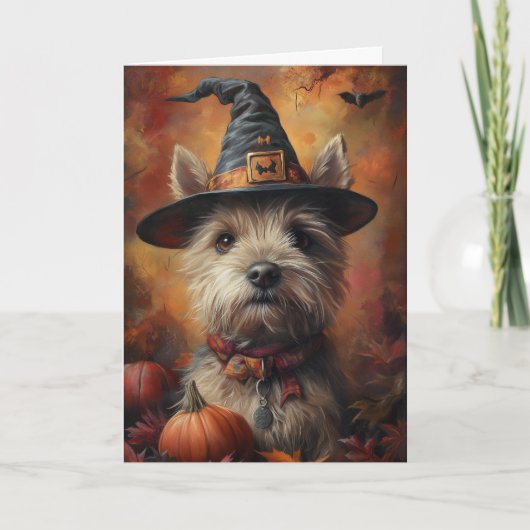 Border Terrier Halloween Feiertagskarte (Vorderseite)