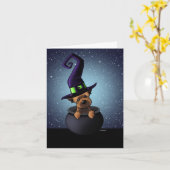 Border Terrier Halloween Karte (Gelbe Blume)