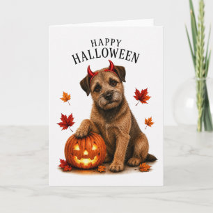 Border Terrier Halloween Teufelshund Karte