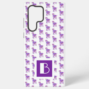 Border Terrier Hund Lila Silhouette Monogramm Samsung Galaxy Hülle
