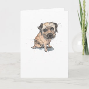 Border Terrier Illustration, lustiger Hund Geburts Karte