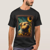 Border Terrier Painting Sunflower Flower Mom Women T-Shirt (Vorderseite)