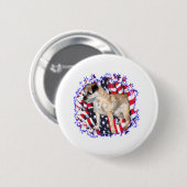 Border Terrier Patriot Button (Vorne & Hinten)