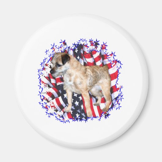 Border Terrier Patriot Magnet (Vorne)