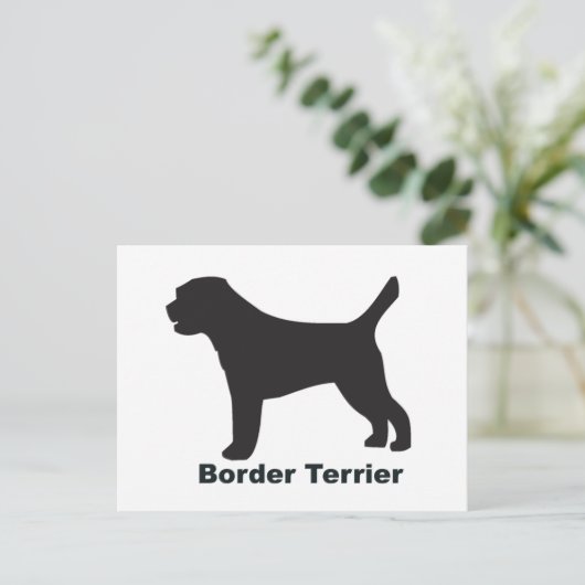 Border Terrier Postkarte (Stehend Vorderseite)