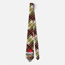 Border Terrier Red Green Kariert Holiday Weihnacht Krawatte