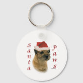 Border Terrier Santa Paws Schlüsselanhänger (Rückseite)