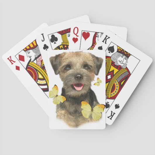 Border Terrier Schmetterling Spielkarten (Rückseite)