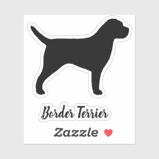 Border Terrier Silhouette Hunde Rasse Vinyl Sticke Aufkleber (Blatt)