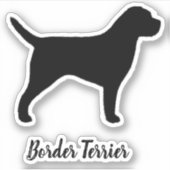 Border Terrier Silhouette Hunde Rasse Vinyl Sticke Aufkleber (Vorderseite)