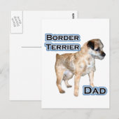 Border Terrier Vater 4 Postkarte (Vorne/Hinten)
