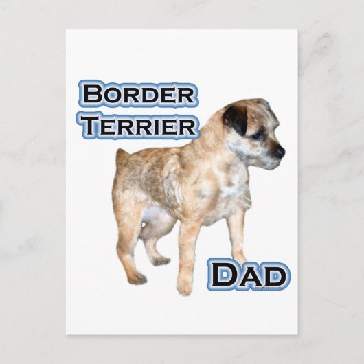Border Terrier Vater 4 Postkarte (Vorderseite)
