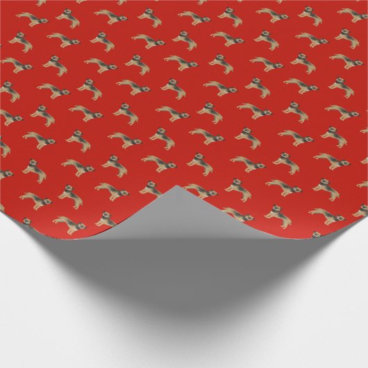 Border Terrier Weihnachtsgott Geschenkpapier (Ecke)