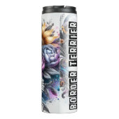 Border Terrier's Joyful Floral Journey Thermosbecher (Rückseite)