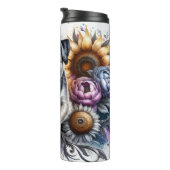 Border Terrier's Joyful Floral Journey Thermosbecher (Nach rechts gedreht)