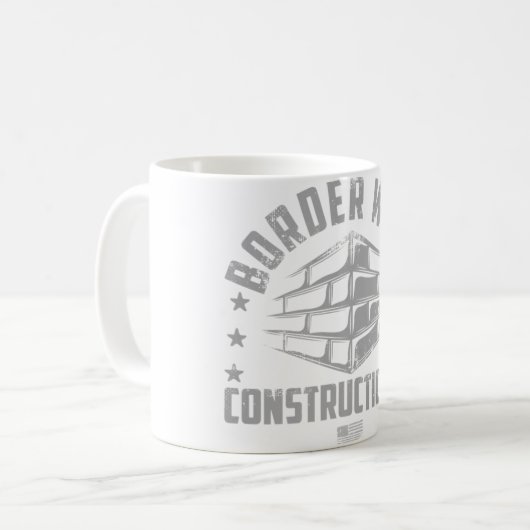 Border Wall Construction Co. T - Shirt Funny Emplo Kaffeetasse (Vorderseite Links)